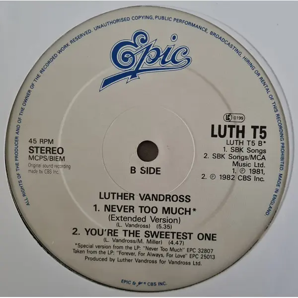 Luther Vandross - Give Me The Reason 12 Inch Vinyl Single (12 Inch Record) - VG+/VG+ - Classical33.co.uk