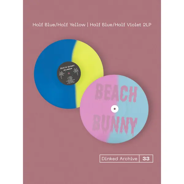 BEACH BUNNY - THE EARLY DAYS: ANIMALISM, POOL PARTY, CRYBABY VINYL (SUPER LTD. 'DINKED' ED. HALF BLUE/HALF YELLOW | HALF BLUE/HALF VIOLET 2LP W/ D-SIDE SCREENPRINT & OBI-STRIP + BONUS 7” FT. “JULY")
