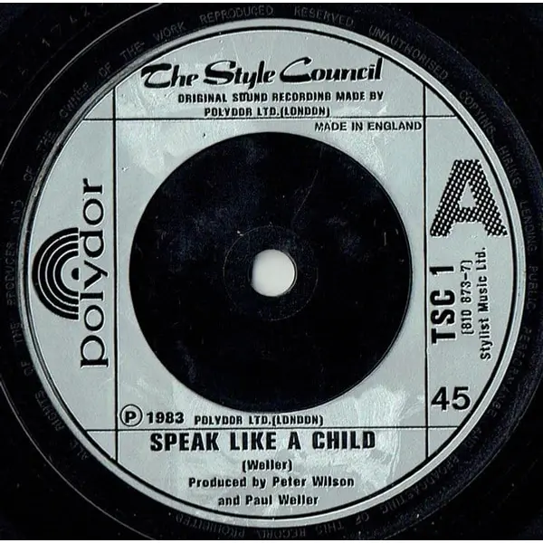 The Style Council - Speak Like A Child 7 Inch Vinyl Single (7 Inch Record) - NM/VG+ - Classical33.co.uk