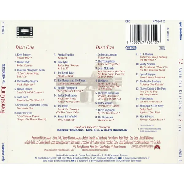 Forrest Gump (The Soundtrack) (2xCD, Compilation) - VG/VG+ - Classical33.co.uk