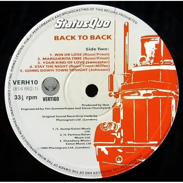 Status Quo - Back To Back Vinyl LP (LP Record, Album) - NM/NM - Classical33.co.uk