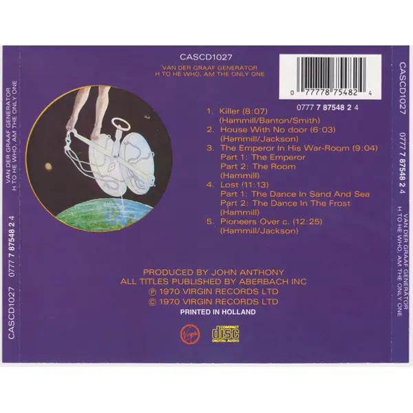 Van Der Graaf Generator - H To He Who Am The Only One (CD, Album) - NM/NM - Classical33.co.uk