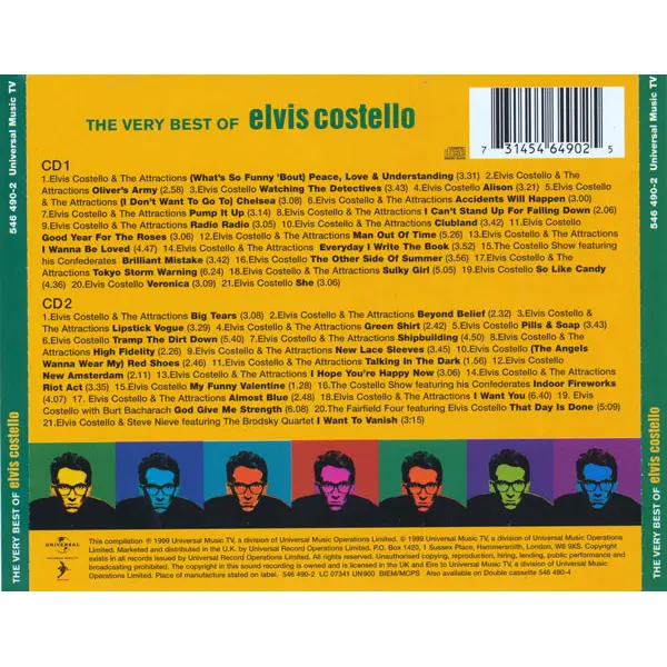 Elvis Costello - The Very Best Of Elvis Costello (2xCD, Compilation) - VG+/VG+ - Classical33.co.uk