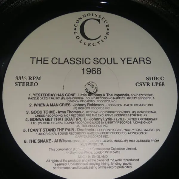 The Classic Soul Years 1968 Vinyl LP (2xLP Record, Compilation) - NM/VG+ - Classical33.co.uk