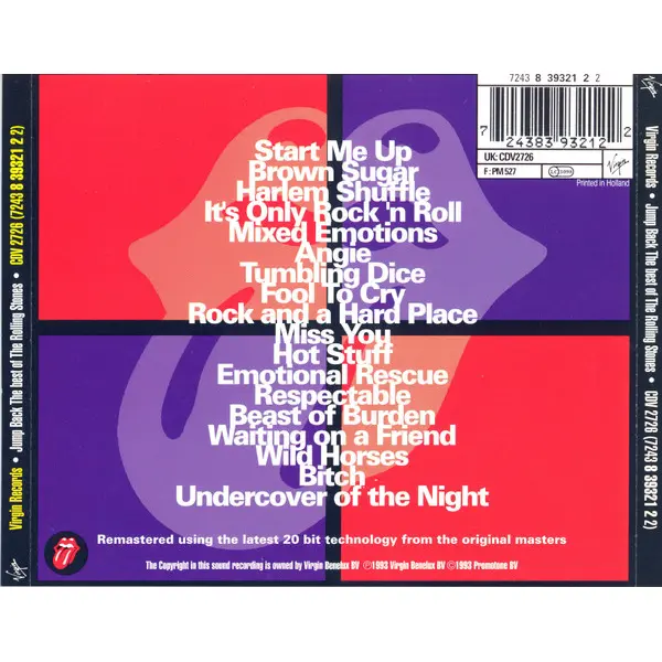 The Rolling Stones - Jump Back (The Best Of The Rolling Stones '71 - '93) (CD, Compilation) - NM/NM - Classical33.co.uk