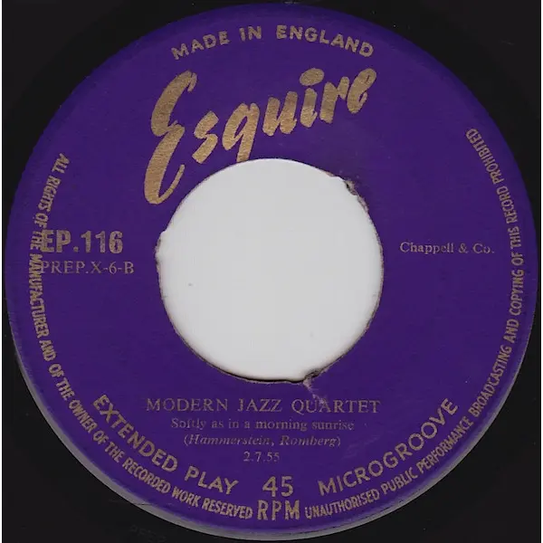 The Modern Jazz Quartet - Modern Jazz Quartet 7 Inch Vinyl Single (7 Inch Record, EP) (Jukebox Record) - VG+/VG+ - Classical33.co.uk