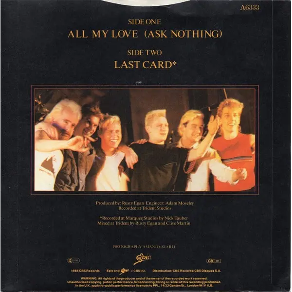 Spear Of Destiny - All My Love (Ask Nothing) 7 Inch Vinyl Single (7 Inch Record) (45 Record) - VG/VG+ - Classical33.co.uk