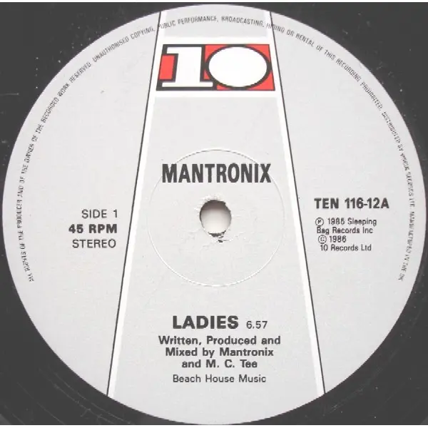 Mantronix - Ladies - All City Records