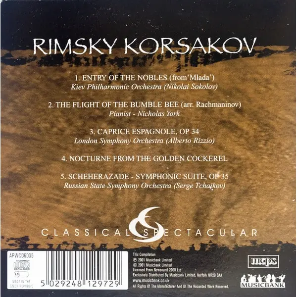Rimsky Korsakov - Entry Of The Nobles • The Flight Of The Bumble Bee • Caprice Espagnole, OP 34 • Scheherazade - Symphonic Suite, OP 35 (CD, Compilation) - NM/VG+ - Classical33.co.uk