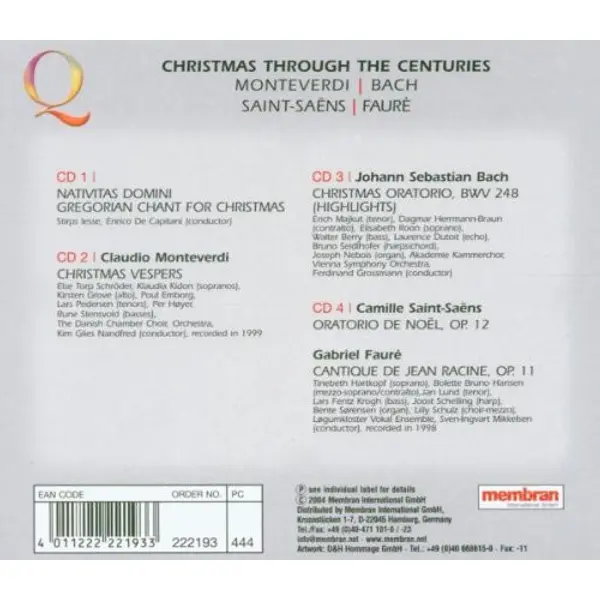 Christmas Through The Centuries (4xCD) - NM/NM - Classical33.co.uk