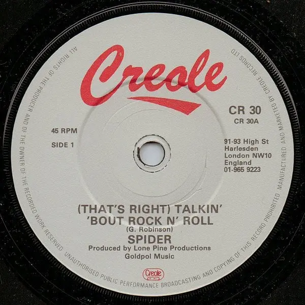 Spider - Talkin' 'Bout Rock 'N' Roll 7 Inch Vinyl Single (7 Inch Record) - NM/VG+ - Classical33.co.uk