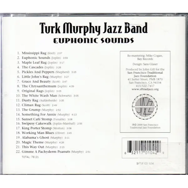Turk Murphy's Jazz Band - Euphonic Sounds (CD, Album) - NM/NM - Classical33.co.uk