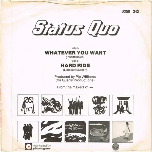 Status Quo - Whatever You Want 7 Inch Vinyl Single (7 Inch Record) (45 Record) - VG+/VG+ - Classical33.co.uk