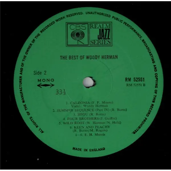 Woody Herman - The Best Of Woody Herman Vinyl LP (LP Record, Compilationilation, Mono) - NM/VG+ - Classical33.co.uk