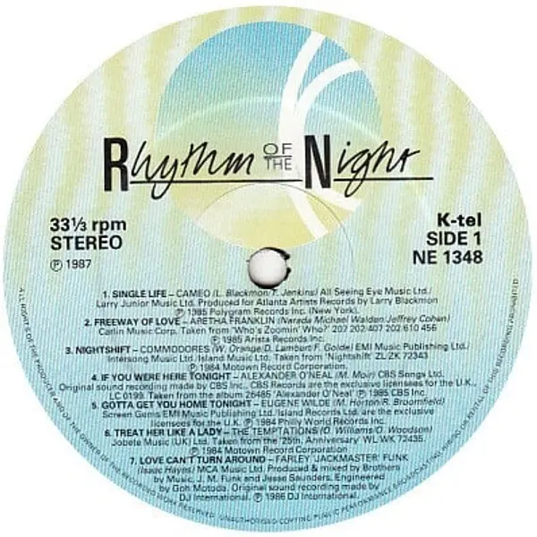 Rhythm Of The Night Vinyl LP (LP Record, Compilation) - VG+/VG+ - Classical33.co.uk