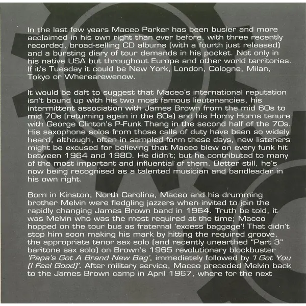Maceo and All The King's Men - Funky Music Machine (CD, Album) - NM/NM - Classical33.co.uk
