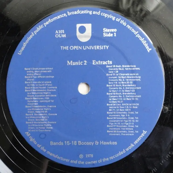 Music 2 Extracts Vinyl LP (LP Record) - VG+/VG - Classical33.co.uk