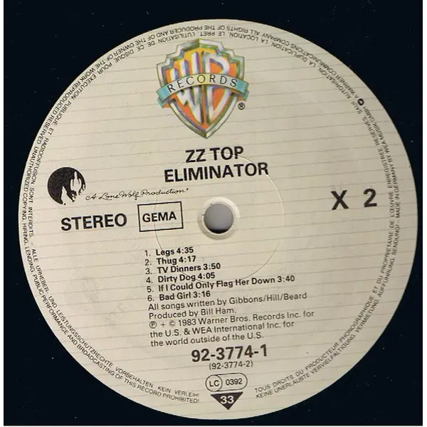 ZZ Top - Eliminator Vinyl LP (LP Record, Album) - NM/VG - Classical33.co.uk