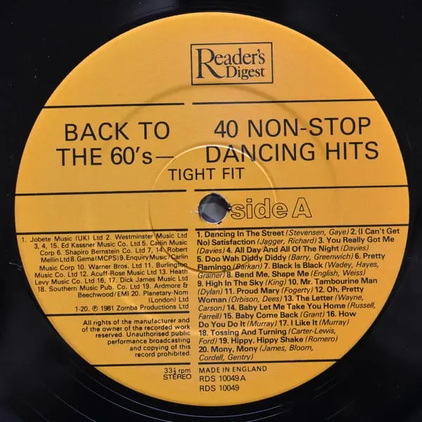Tight Fit - Back To The 60's Vinyl LP (LP Record, Mixed) - NM/VG+ - Classical33.co.uk
