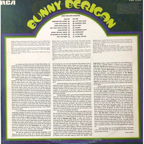 Bunny Berigan Vintage Vinyl Record Cover For Sale