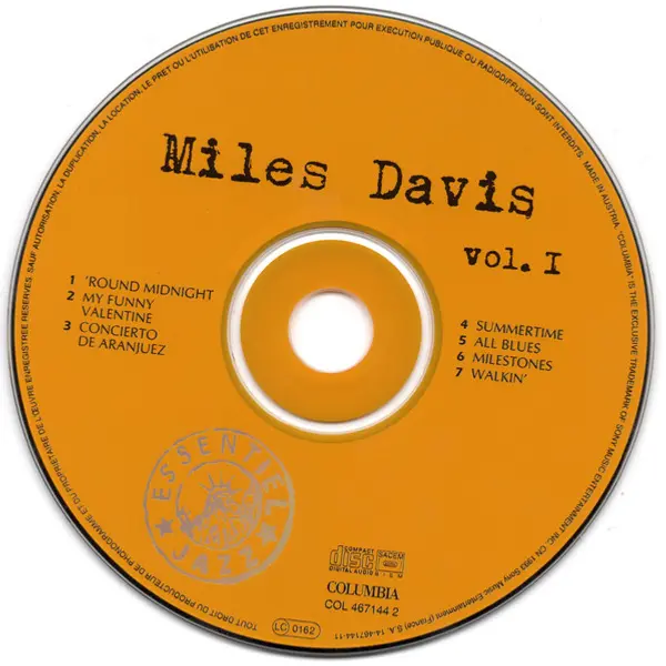 Miles Davis - Miles Davis (Vol. 1) (CD, Compilation) - VG+/VG+ - Classical33.co.uk