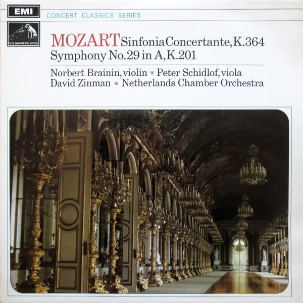 Mozart, Norbert Brainin, Peter Schidlof, Zinman, Netherlands Chamber Orchestra - Sinfonia Concertante, K.364 - Symphony No.29 In A, K.201 Vinyl LP (LP Record) - VG+/VG+ - Classical33.co.uk