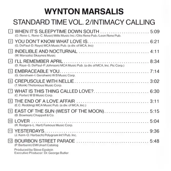 Wynton Marsalis - Standard Time Vol.2 - Intimacy Calling (CD, Album) - NM/NM - Classical33.co.uk