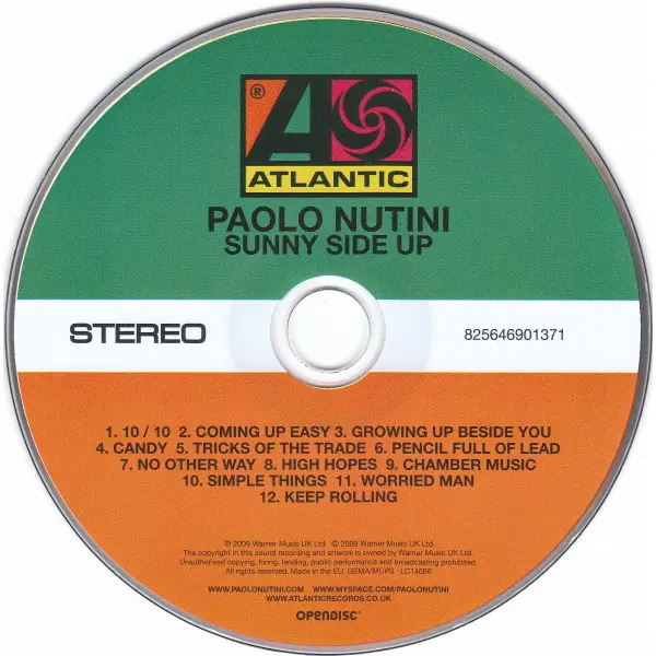 Paolo Nutini - Sunny Side Up (CD, Album) - NM/NM - Classical33.co.uk