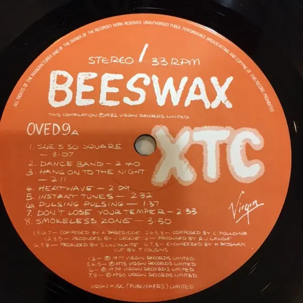 XTC - Beeswax: Some B-Sides 1977-1982 Vinyl LP (LP Record, Compilation) - NM/VG+ - Classical33.co.uk