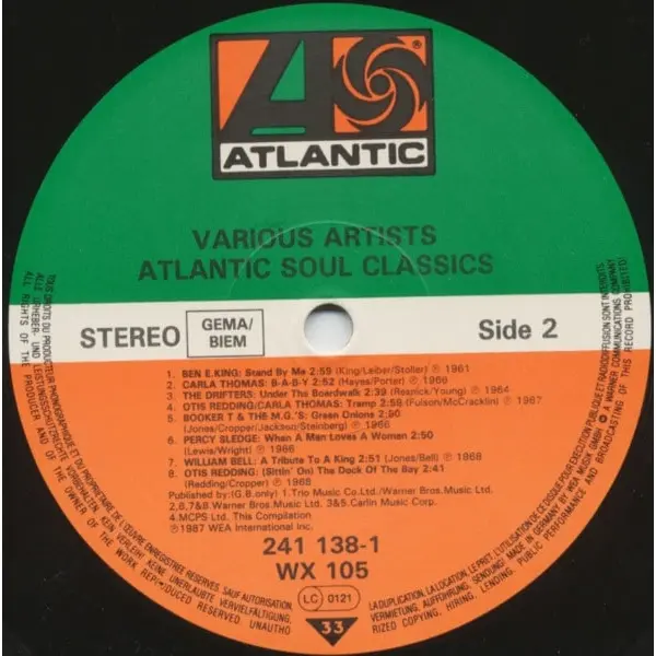 Atlantic Soul Classics Vinyl LP (LP Record, Compilation) - NM/VG+ - Classical33.co.uk