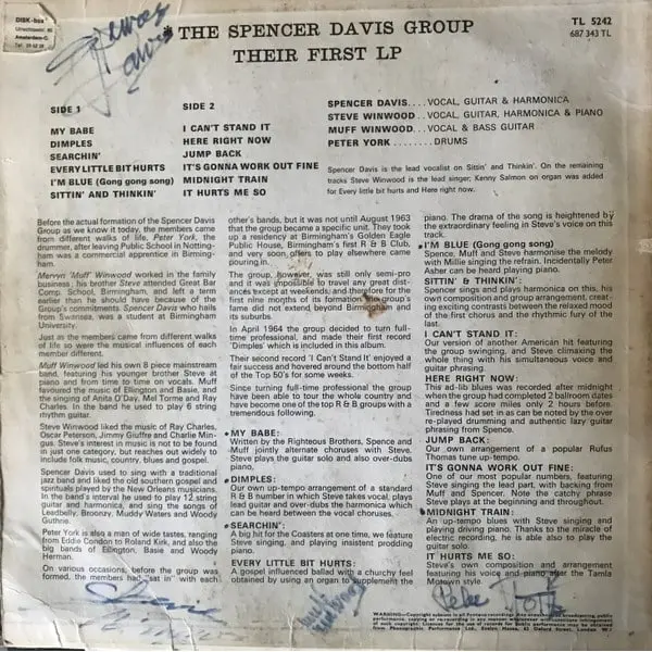The Spencer Davis Group - Their First LP Vinyl LP (LP Record, Album, Mono) - VG+/VG+ - Classical33.co.uk