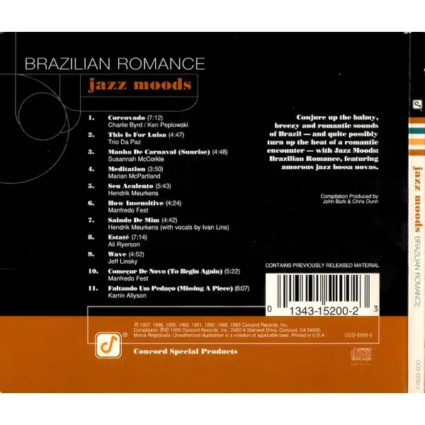 Jazz Moods: Brazilian Romance (CD, Compilation) - NM/VG+ - Classical33.co.uk