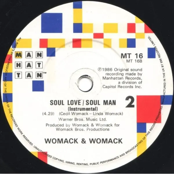 Womack And Womack - Soul Love / Soul Man 7 Inch Vinyl Single (7 Inch Record) - NM/VG+ - Classical33.co.uk