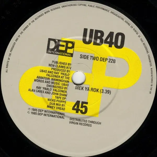 UB40 - Don't Break My Heart 7 Inch Vinyl Single (7 Inch Record) - VG+/VG+ - Classical33.co.uk