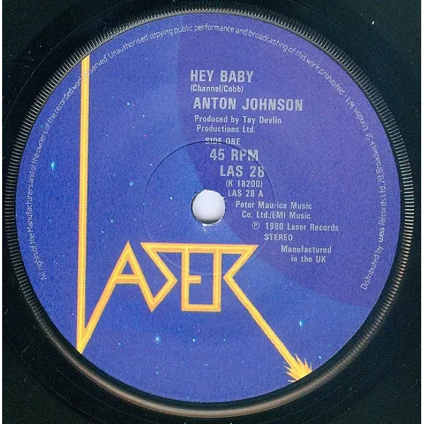 Anton Johnson - Hey Baby 7 Inch Vinyl Single (7 Inch Record) - NM/Generic - Classical33.co.uk