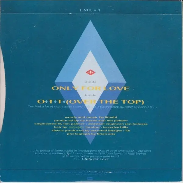 Limahl - Only For Love 7 Inch Vinyl Single (7 Inch Record) (45 Record) - NM/VG+ - Classical33.co.uk