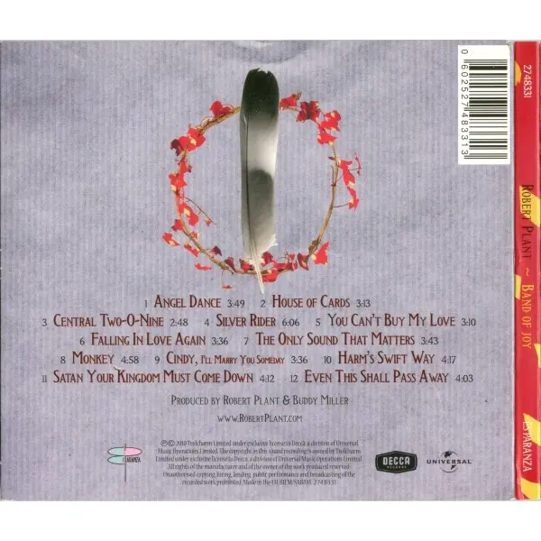 Robert Plant - Band Of Joy (CD, Album) - NM/NM - Classical33.co.uk