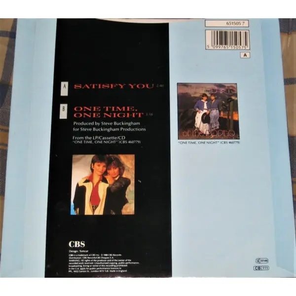 Sweethearts Of The Rodeo - Satisfy You 7 Inch Vinyl Single (7 Inch Record) - VG+/VG+ - Classical33.co.uk