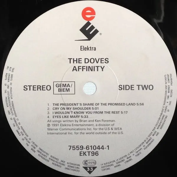 The Doves - Affinity Vinyl LP (LP Record, Album) - NM/VG+ - Classical33.co.uk