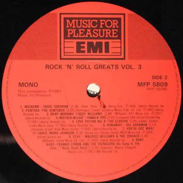 Rock 'N' Roll Greats Volume 3 Vinyl LP (LP Record, Compilation, Mono) - NM/VG+ - Classical33.co.uk
