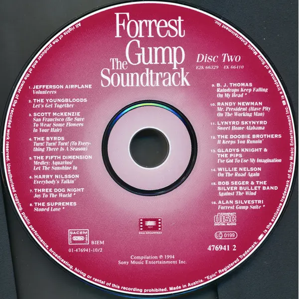Forrest Gump (The Soundtrack) (2xCD, Compilation) - VG/VG+ - Classical33.co.uk