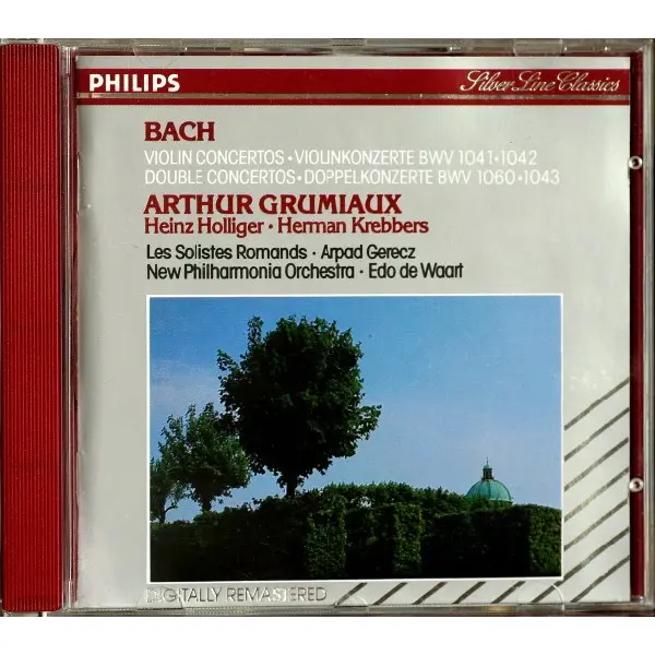 Bach, Arthur Grumiaux • Heinz Holliger • Herman Krebbers • Les Solistes Romands • Arpad Gerecz • New Philharmonia Orchestra • Edo de Waart - Violin Concertos = Violinkonzerte BWV 1041 • 1042 / Double Concertos = Doppelkonzerte BWV 1060 • 1043 (CD, Compilation) - NM/NM - Classical33.co.uk