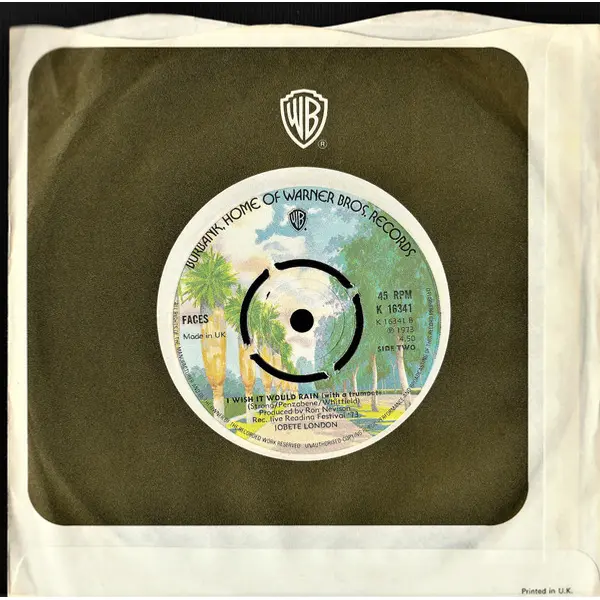 Faces - Pool Hall Richard 7 Inch Vinyl Single (7 Inch Record) (Jukebox Record) - NM/VG+ - Classical33.co.uk