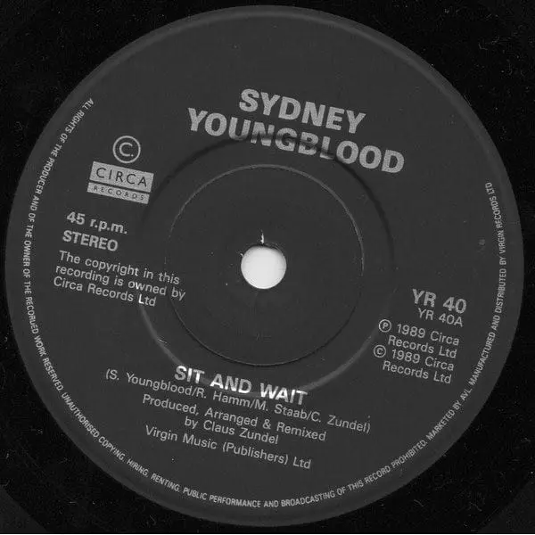 Sydney Youngblood - Sit And Wait 7 Inch Vinyl Single (7 Inch Record) - VG/VG+ - Classical33.co.uk