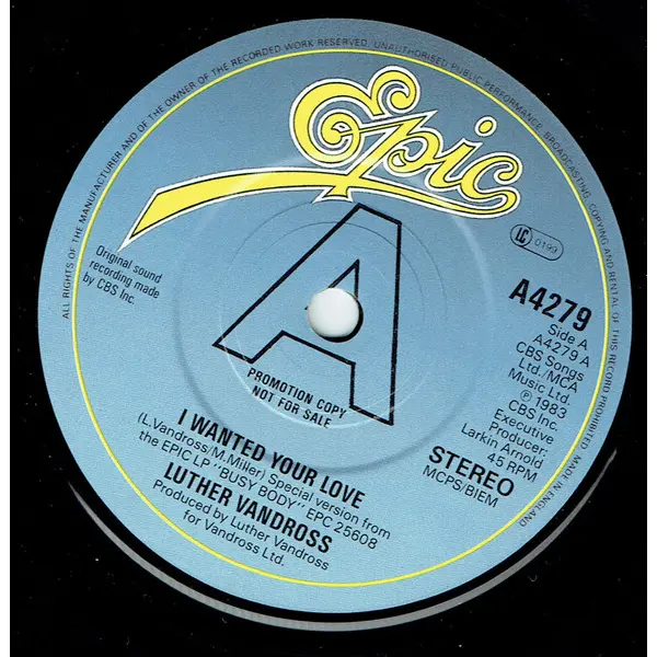 Luther Vandross - Superstar / Until You Come Back To Me (That's What I'm Gonna Do) 7 Inch Vinyl Single (7 Inch Record, Promo) - NM/VG+ - Classical33.co.uk
