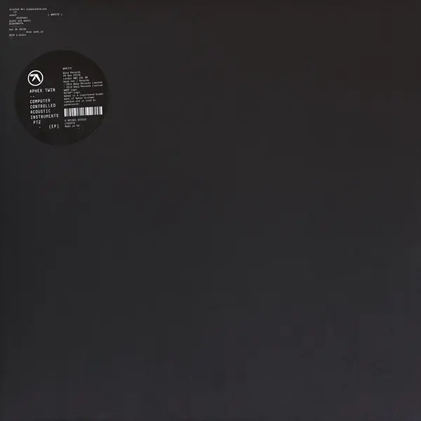 Aphex Twin - Computer Controlled Acoustic Instruments Pt2 (EP) - All City Records