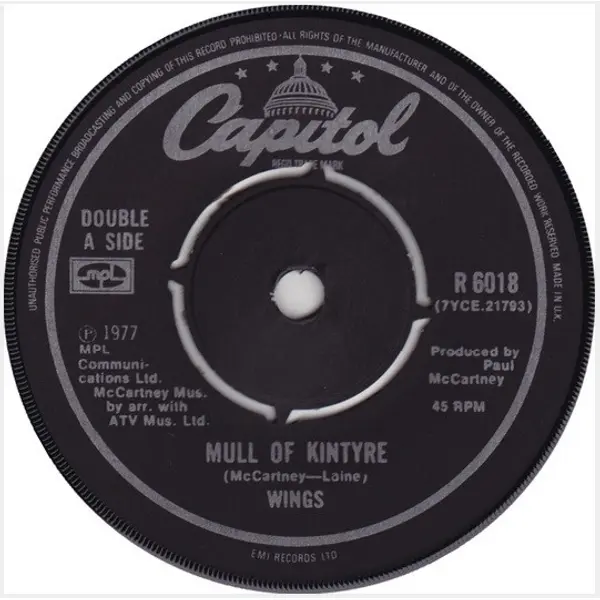 Wings (2) - Mull Of Kintyre / Girls' School - All City Records