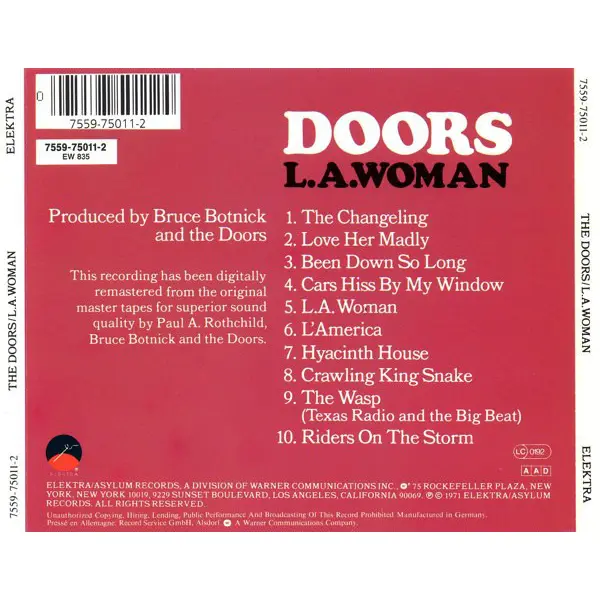 Doors - L.A. Woman (CD, Album) - VG+/VG+ - Classical33.co.uk