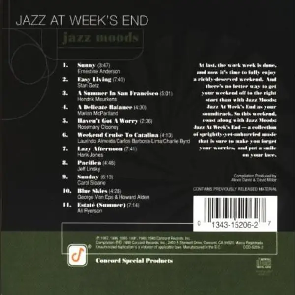 Jazz Moods: Jazz At Week's End (CD, Compilation) - NM/VG+ - Classical33.co.uk