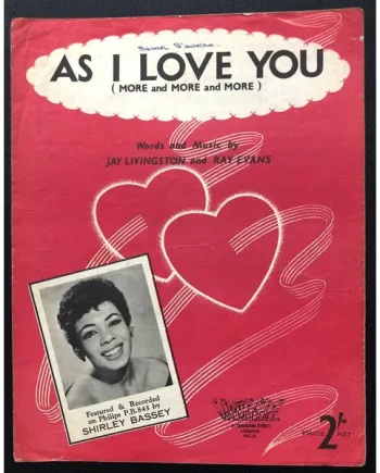 As I Love You (More and More and More) By Jay Livingstone and Ray Evans Piano Sheet Music For Sale - Classical33.co.uk